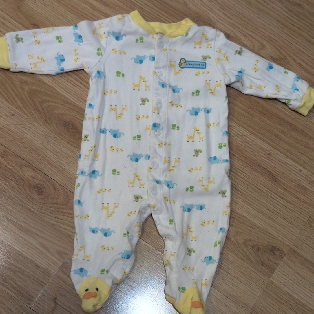 2 Cute Kids Footies - Purple and Yellow Animal Prints - Picture 8 of 13